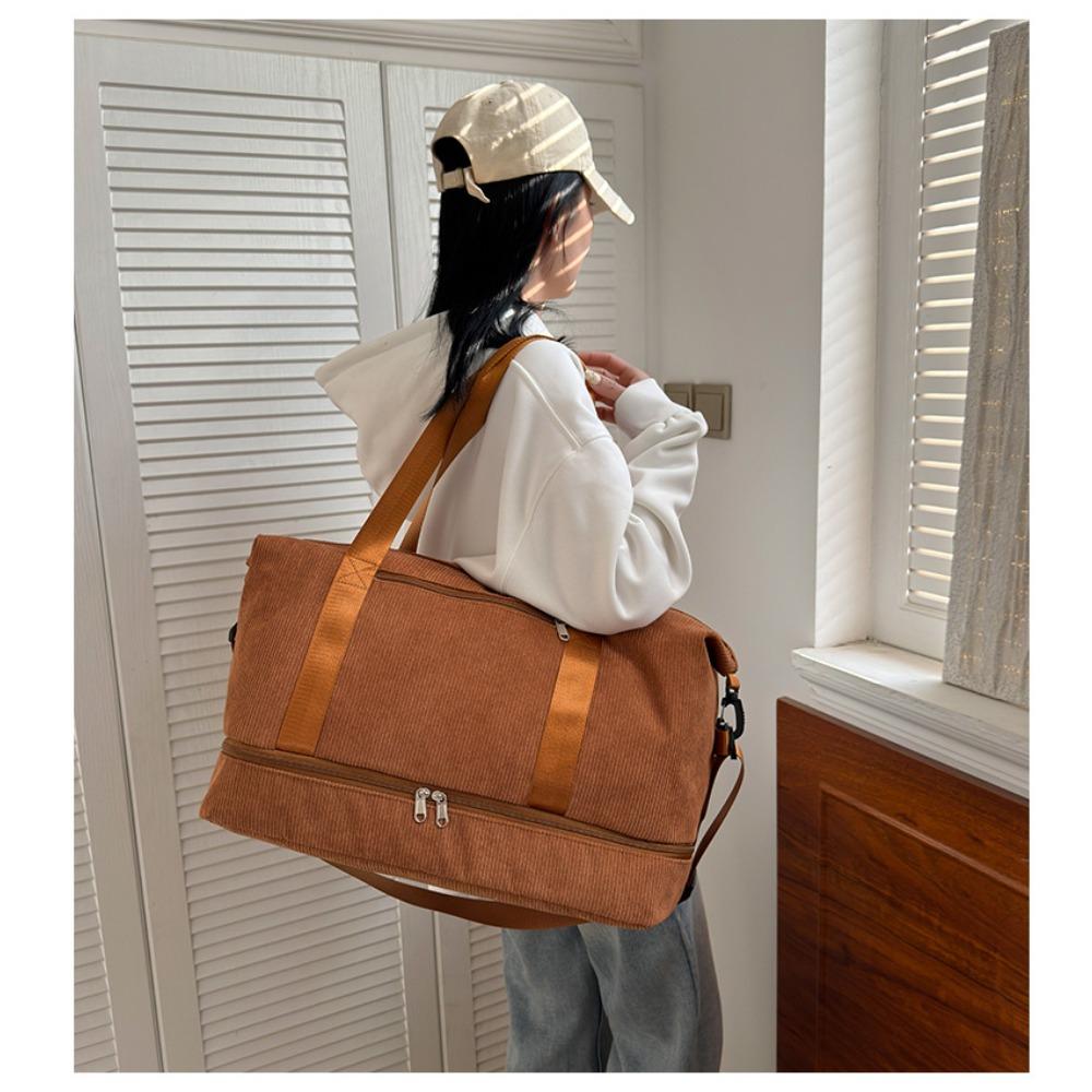 Outdoor sports fitness handbag dry and wet separation simple and lightweight travel bag corduroy maternity bag
