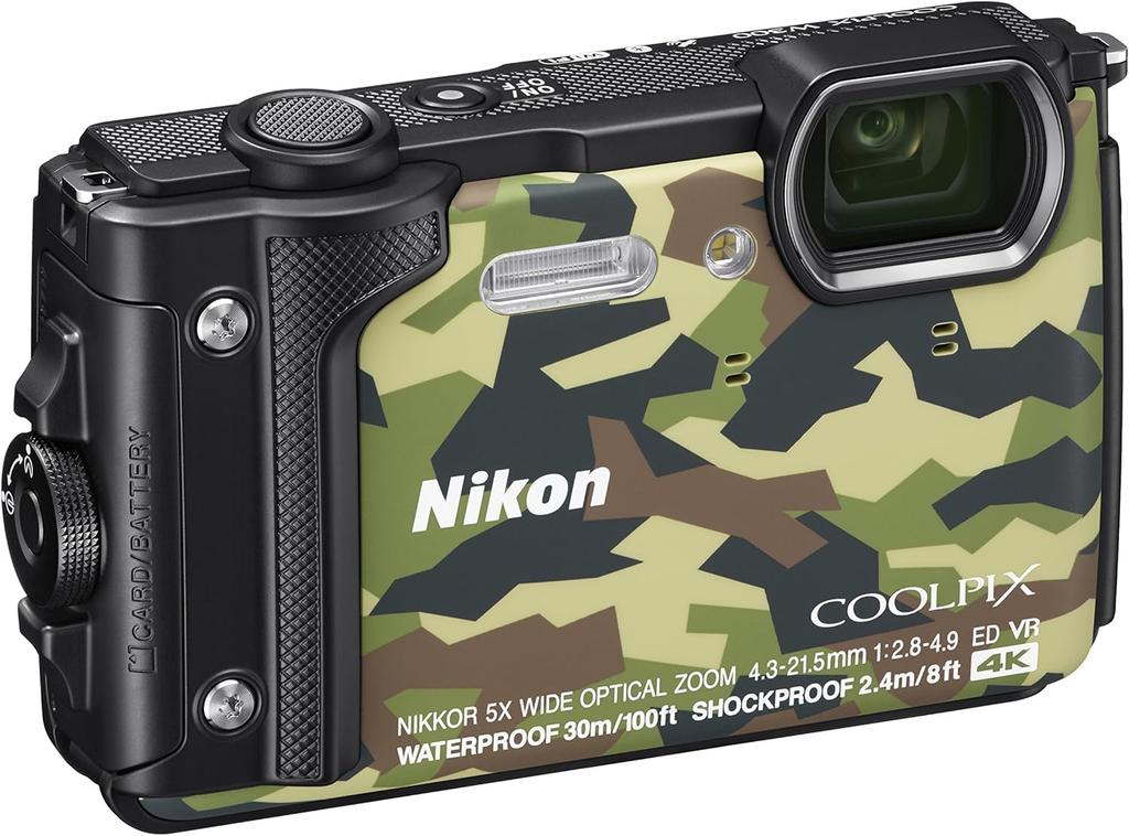 [Refurbished] Nikon COOLPIX W300 GR Camouflage Digital Camera, Waterproof, Japan Exclusive, 180-Day Warranty