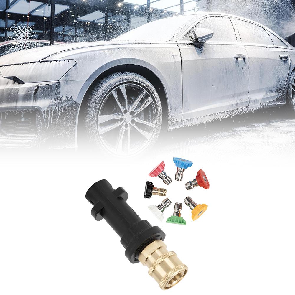 1/4 Quick Connect Pressure Washer Adapter Nozzle Tips Set Compatible With Karcher- K2 K3 K4 K5 K6 K7- High Pressure Cleaner Tool