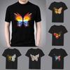 T-shirt Fashion Men's Casual Classic Color Butterfly Printing Pattern Series All-match O-neck Commuter Comfortable T-shirt Top
