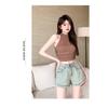 Vintage Spice Denim Shorts Women's Summer High-waisted A-line Skinny Stretch Hot Pants