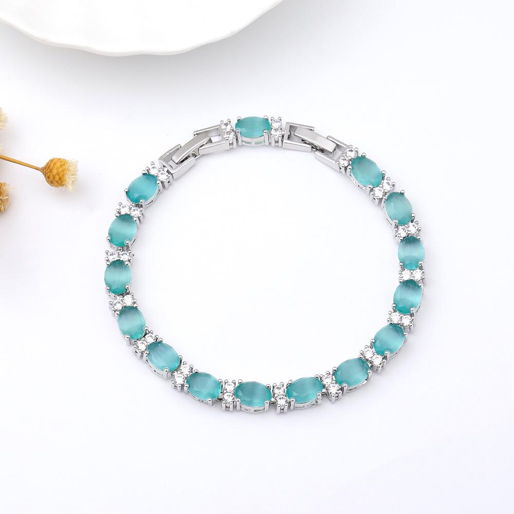 Women's Multicolor Zircon Crystal Bracelet - Non-Fading Gemstone Jewelry