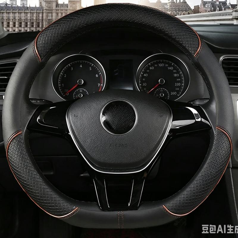 Car Steering Wheel Cover PU Leather For Honda Civic D/O Shape 36cm Jade SUZUKI Alto LINGYANG NISSAN Juke Toyota Aqua Prius