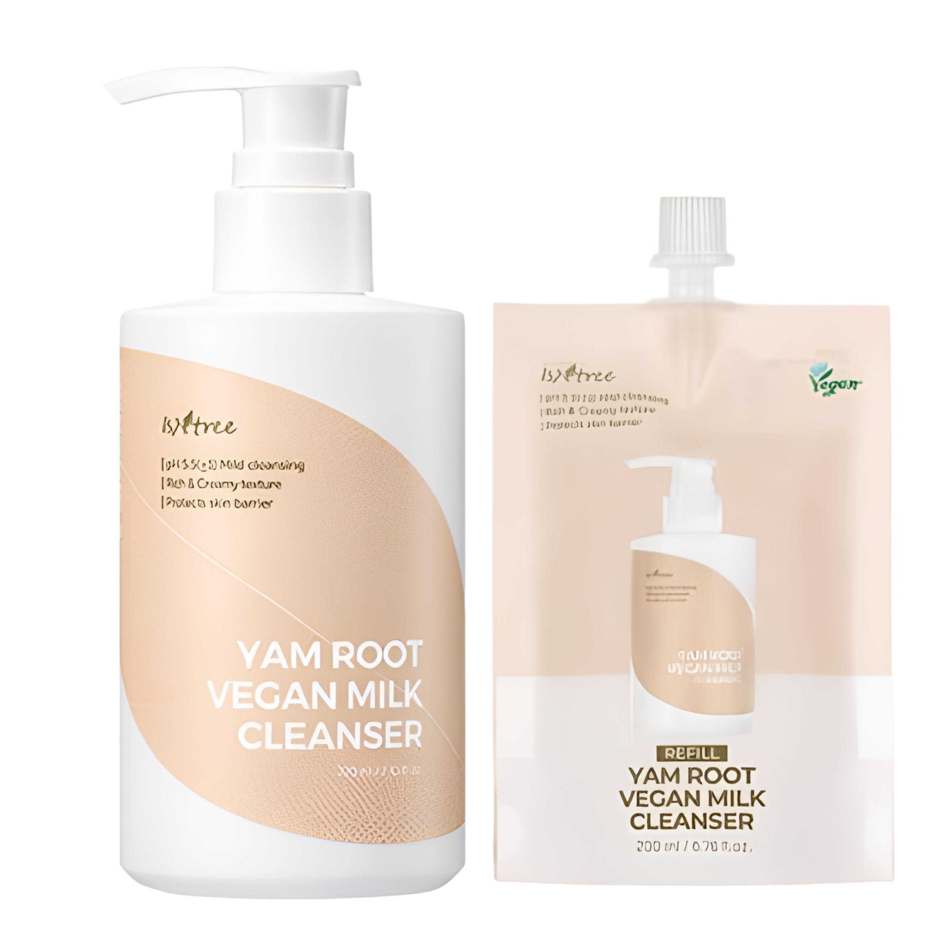 

Isntree Yam Root Vegan Milk Cleanser Special Set (220ml + 200ml) - NCT Jaemin s Pick | Deep Hydrating Vegan Face Wash Duo