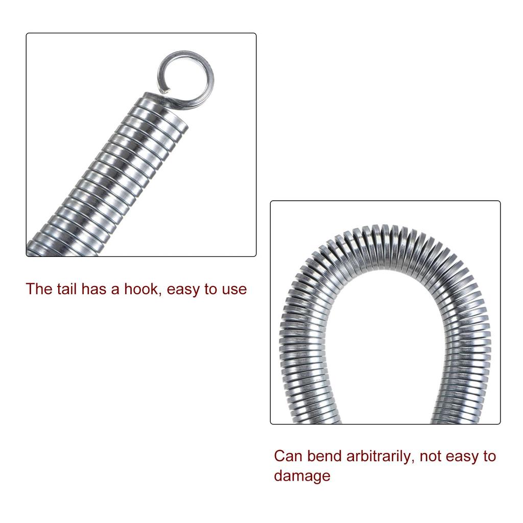 Uxcell 19.8mm X 550mm PVC Spring Bender, Galvanized, Silver, PVC Pipe Bending Device