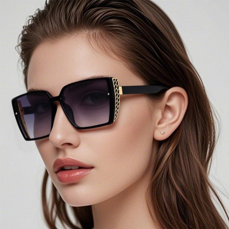 Trendy Women Large Frame Sunglasses UV Protection Face Covering Stylish Outdoor Shades 1033