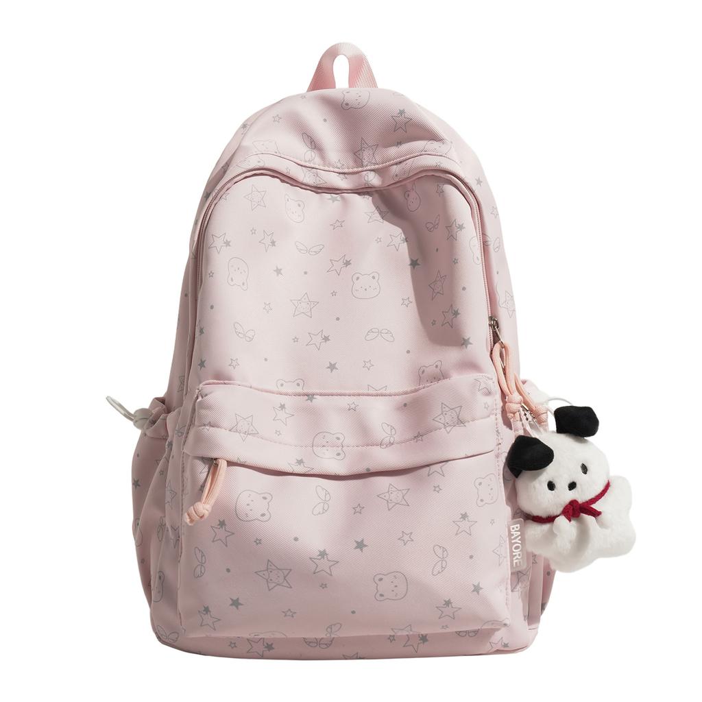 Schoolbag College Wind Large Capacity Burden Reduction Fashion School Bag Junior High School Student Backpack Design Sense Women's Simple Backpack