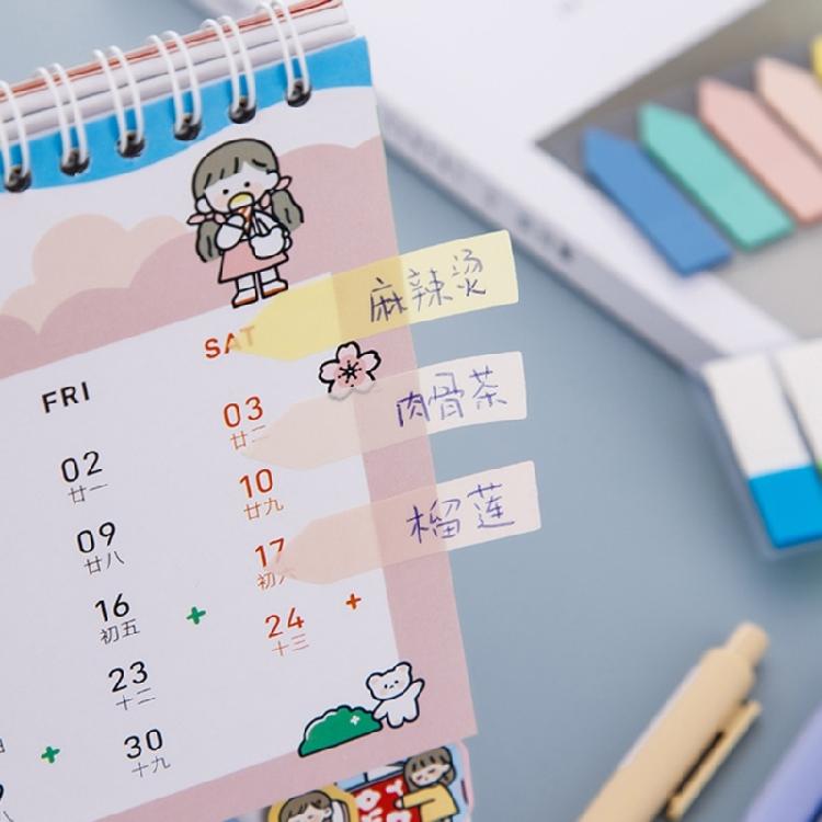 100/120 Sheets Colored PET Label Sticker Writable File Labels Repositionable Adhesive Page Marker for Planner Notebook