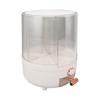 360 Degree Rotating Grain Dispenser Plastic 6 Compartments Kitchen Storage Container for Rice Beans White