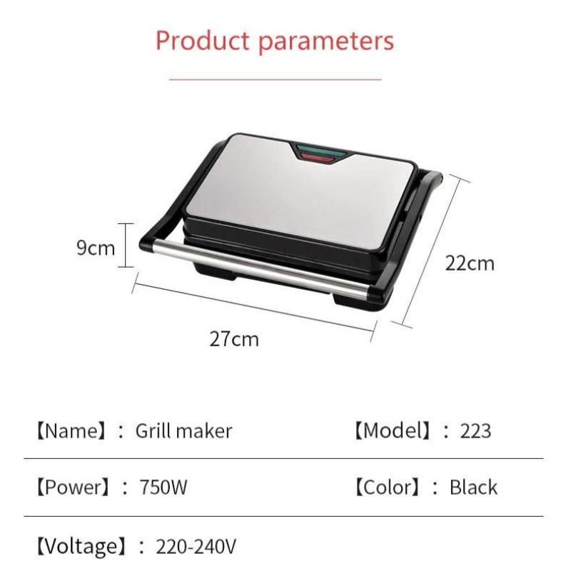 750W Rapid Heating Sandwich Maker Household Double-Sided Heating Electric Baking Pan Multifunctional Steak Machine