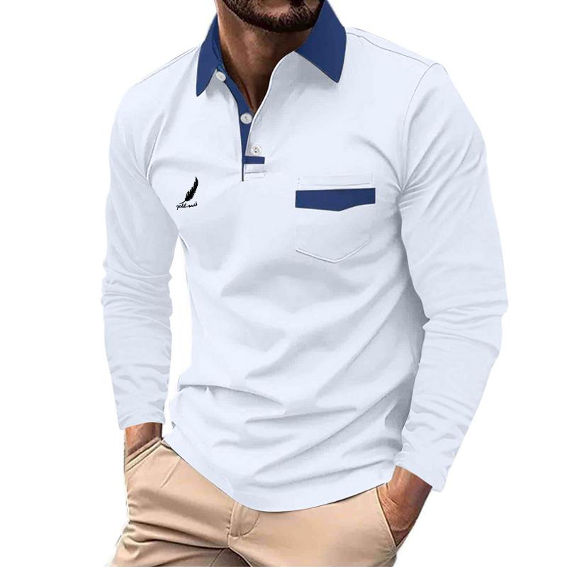 Pánská polokošile s dlouhým rukávem jaro a podzim business casual