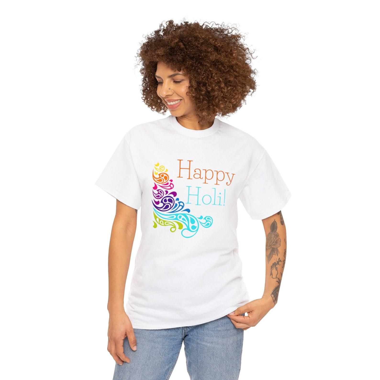 Happy Holi Unisex Cotton Tee, Holi hai T-Shirt XL
