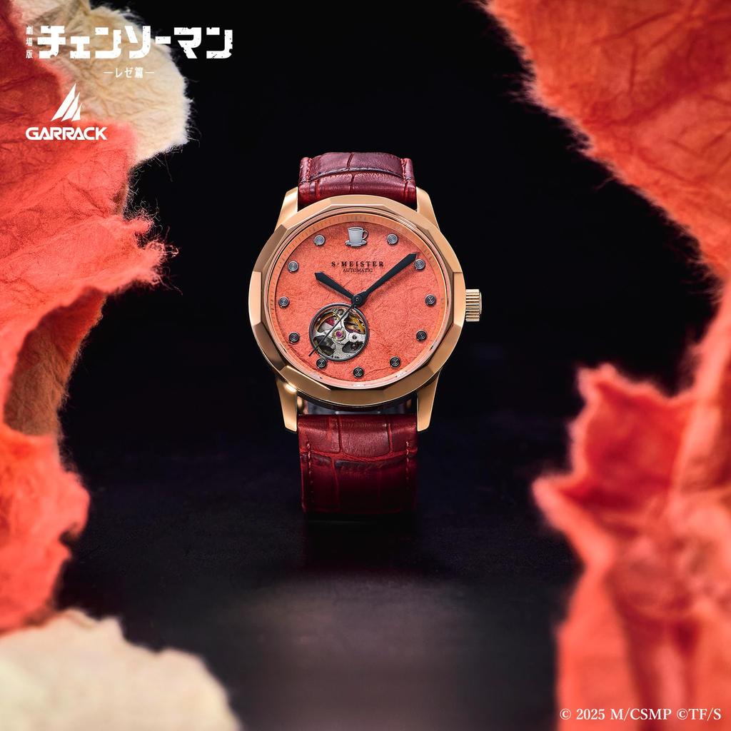 [GARRACK] Chainsaw Man Collaboration Watch, Makima Model, Automatic Winding, 5 ATM Water Resistant, Mineral Glass, Red Dial, SMS-CM-40-M, Unisex