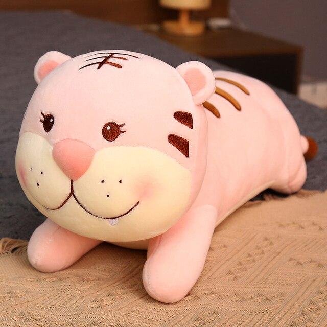 40 /60 /80cm Lovely Lying Tiger Plush Toys Stuffed Soft Animal Pillow Kawaii Dolls Nice Birthday Xmas Gift For Children Baby
