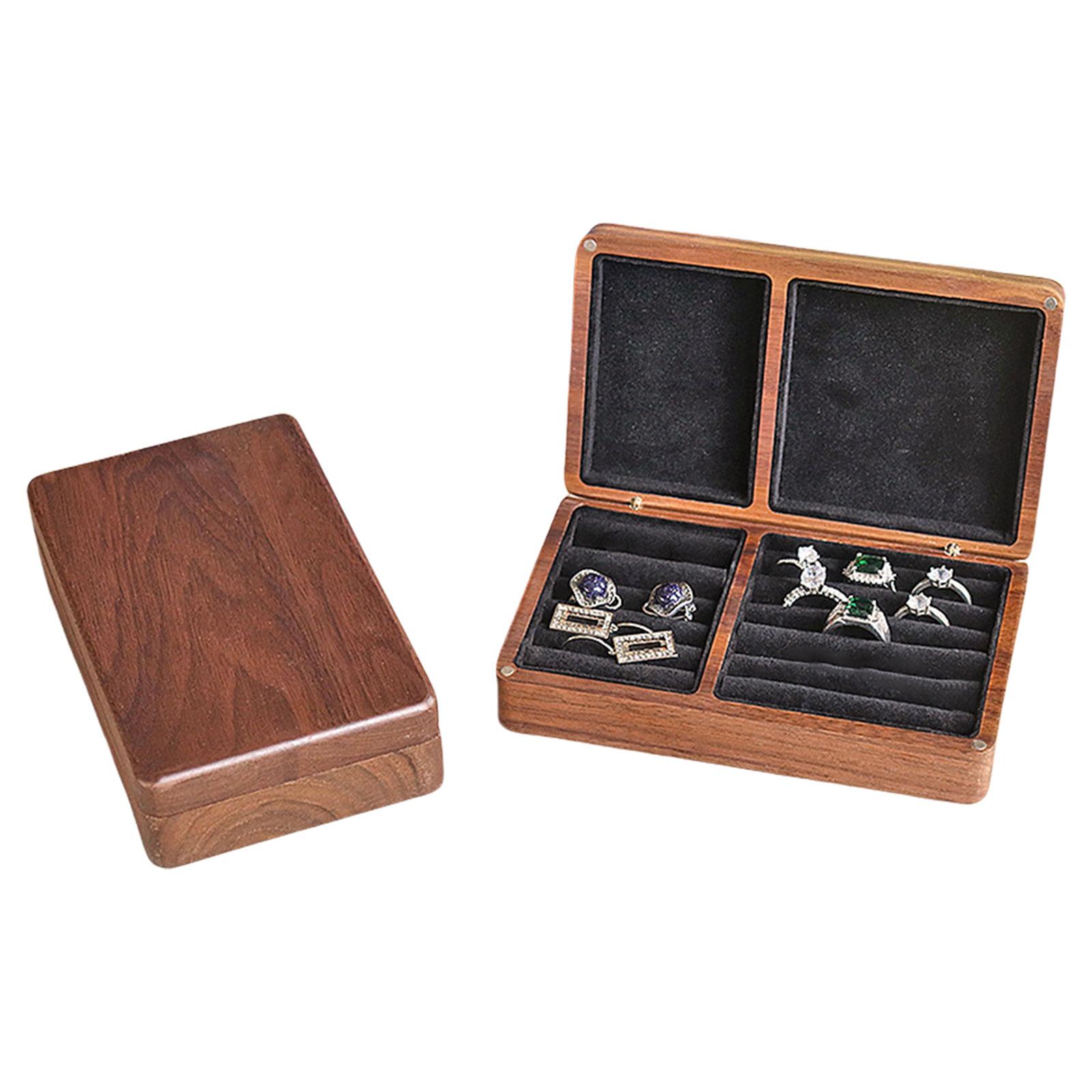 

Прочная деревянная шкатулка для хранения ювелирных изделий, органайзеры большой вместимости с выдвижными ящиками, аксессуар для колец, серег, для домашней организации