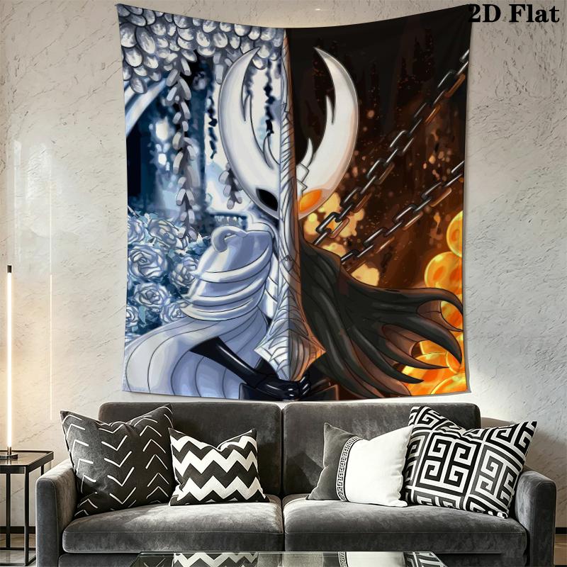 Hollow Knight Wall Tapestry Aesthetic Wall Hanging Printed Fabric Blanket Decorative Tapestries for Bedroom Living Room Home Decor