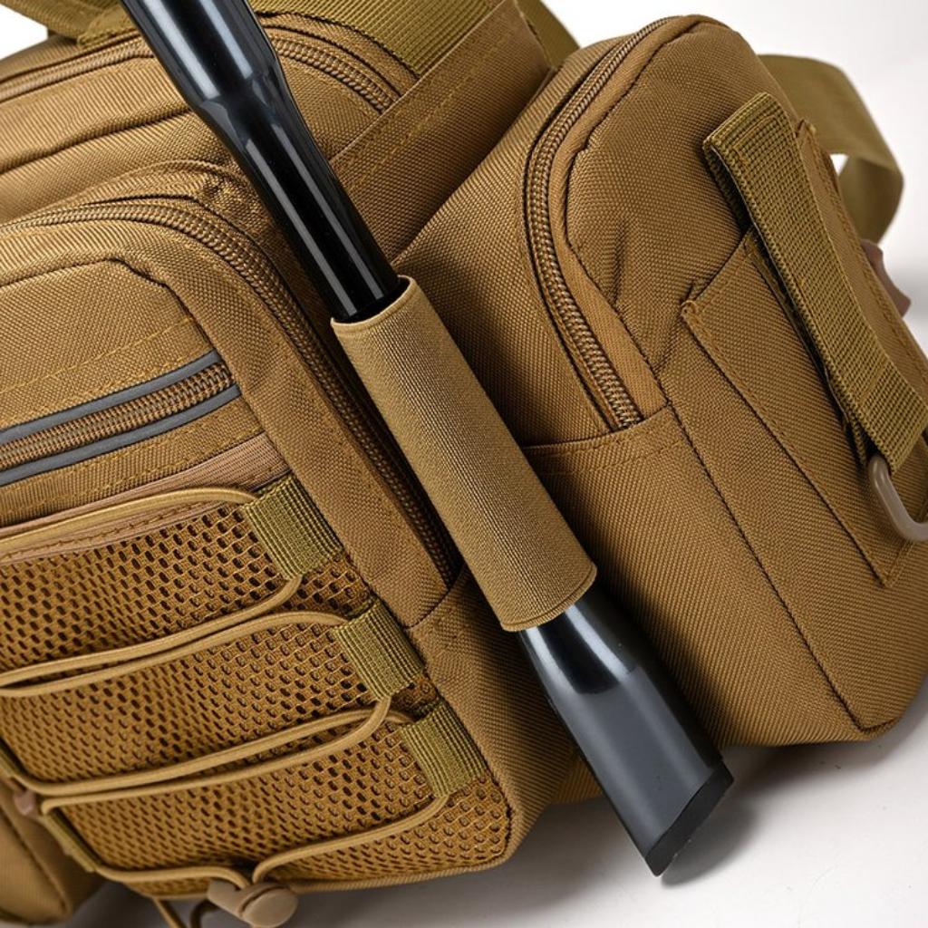 Crossbody Bag Unisex Nylon Multi Pocket Adjustable Strap Outdoor Fishing Travel