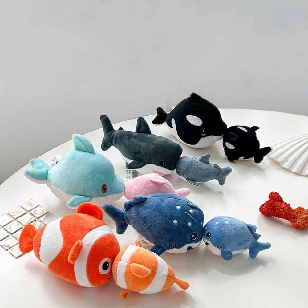 Kiss Models Sea Animal Plush Toy Simulation Pull String Plush Funny Dolphin Shark Doll  Kids Toy