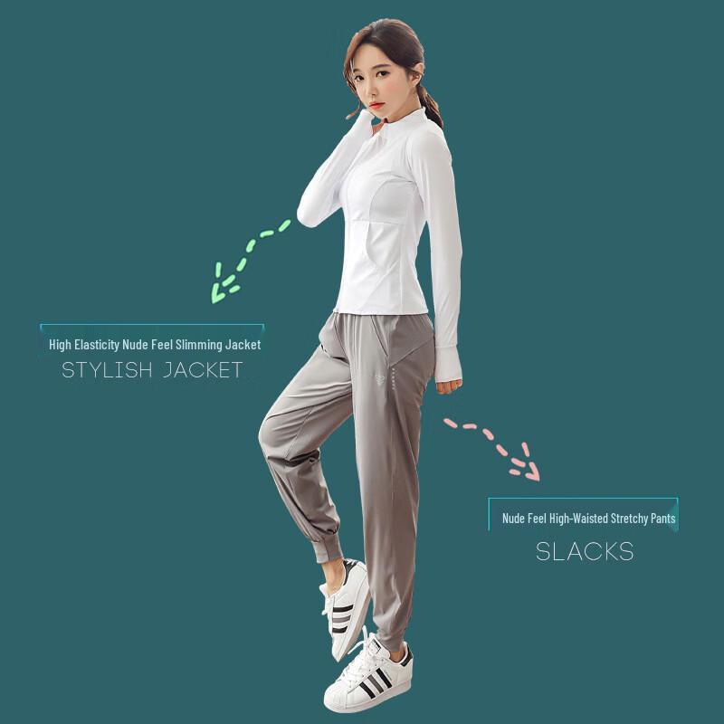 

KAIQIAN Women s Loose Fit Long Sleeve Yoga Set M