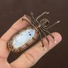 Natural Rainbow Moonstone Gemstone Copper Wire Wrap Spider Pendant 2.56" I2z26
