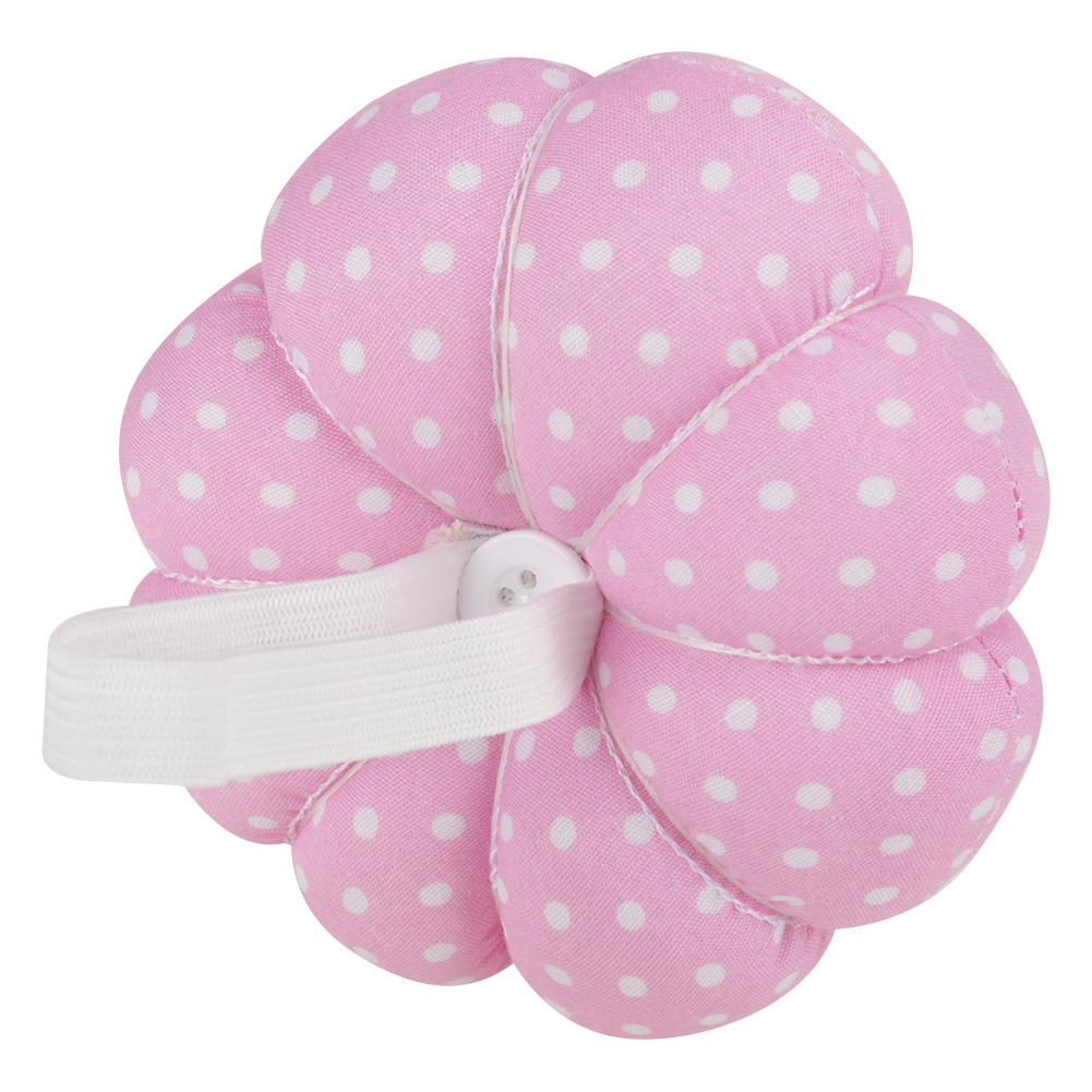 New Sewing Needle Pin Cushion Pumpkin Shaped Holder Wrist Strap Craft DIY Tool (Pink)