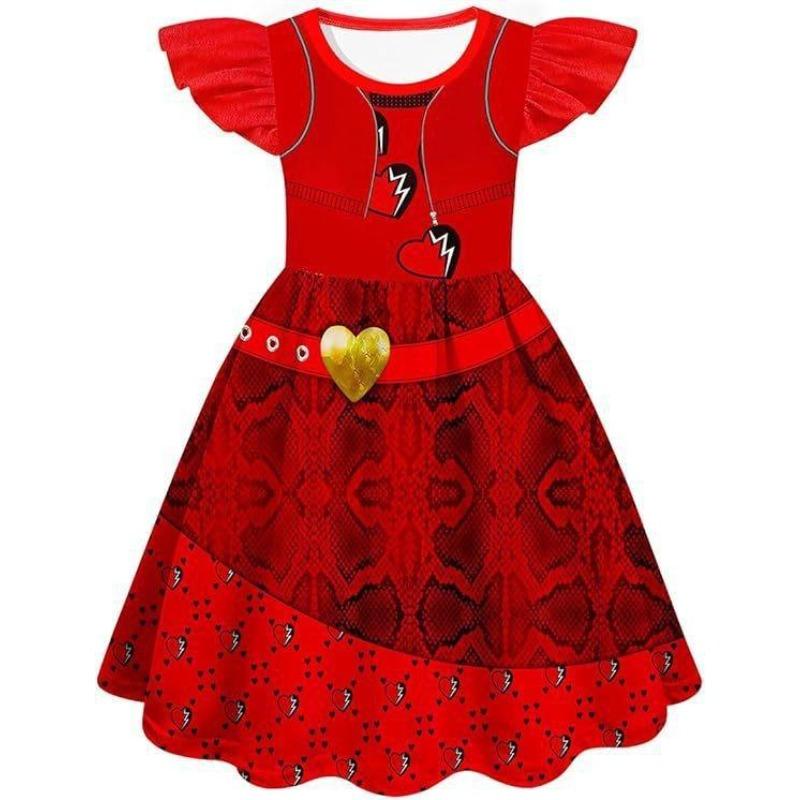 Halloween Vampire Descendants 4 Children'S Flying Sleeve Dress 2D Printed Children'S Suit Skirt