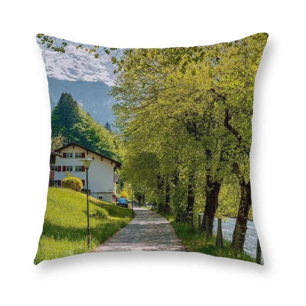 Blue Sky Grassland Square Cushion Cover Soft Pillow Case Bedroom Sofa Car Chair Home Decorative Pillowcases 45X45Cm