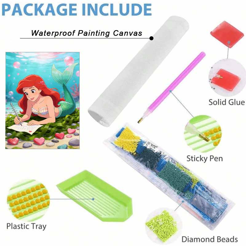 Disney Diamond Painting Kit Classic Ariel Mermaid Style Home Decor Craft Perfect Gift Idea Diamond Art