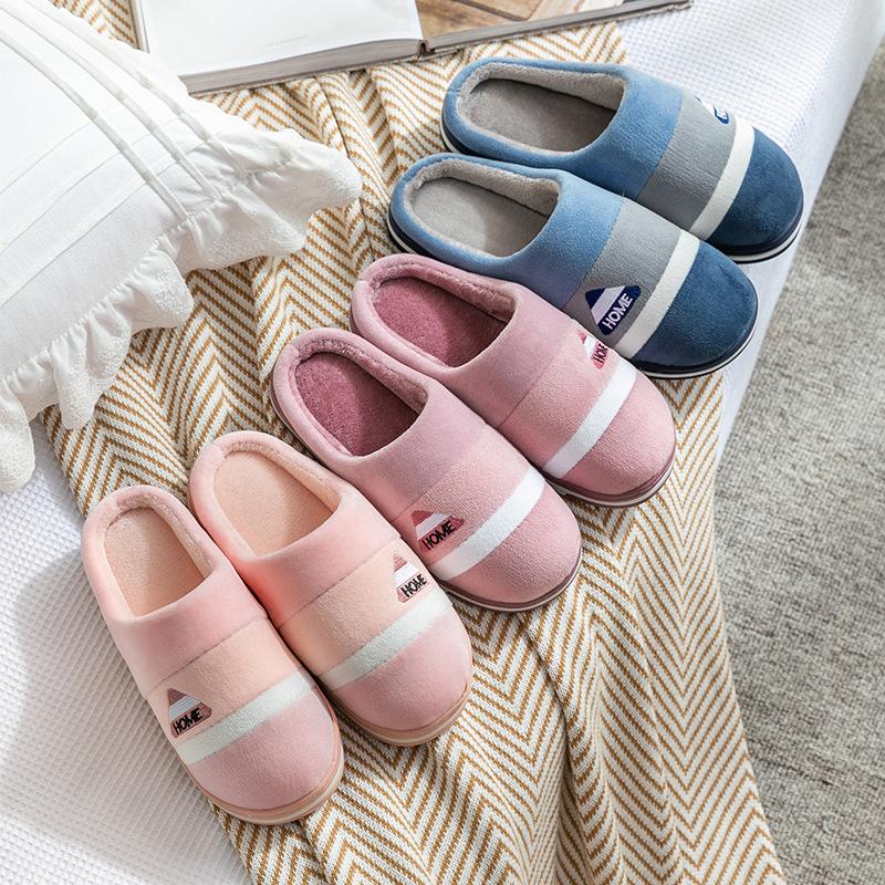Fashion Winter Cotton Warm Men Women Slippers Slides Washable Bedroom Indoor Coral Fleece Slipper Home Cotton ShoesTravel Footwear