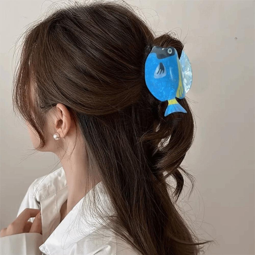 Cartoon Large Shark Clip Tropical Fish Acrylic Hair Claw Creative Fish Hair Claw Daily