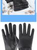 Men's Genuine Leather Winter Gloves - Windproof, Warm Sheepskin with Velvet Lining for Outdoor Sports