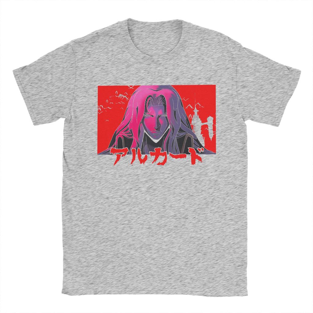 Mens Castlevania Alucard Kanji Castle T Shirts  Cotton Clothing Vintage Short Sleeve O Neck Tees Original TShirts