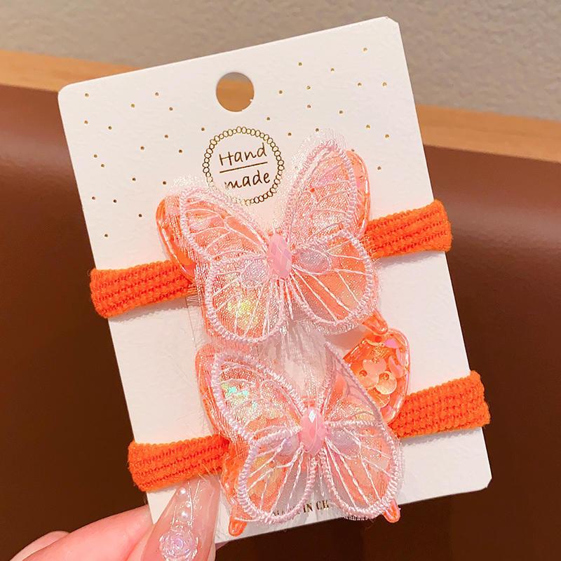 2PCS New Sequin Embroidery Double Layered Butterfly Girls Lovely Hairpins Children Headwear Hairgrip Hair Clips Hair Accessories