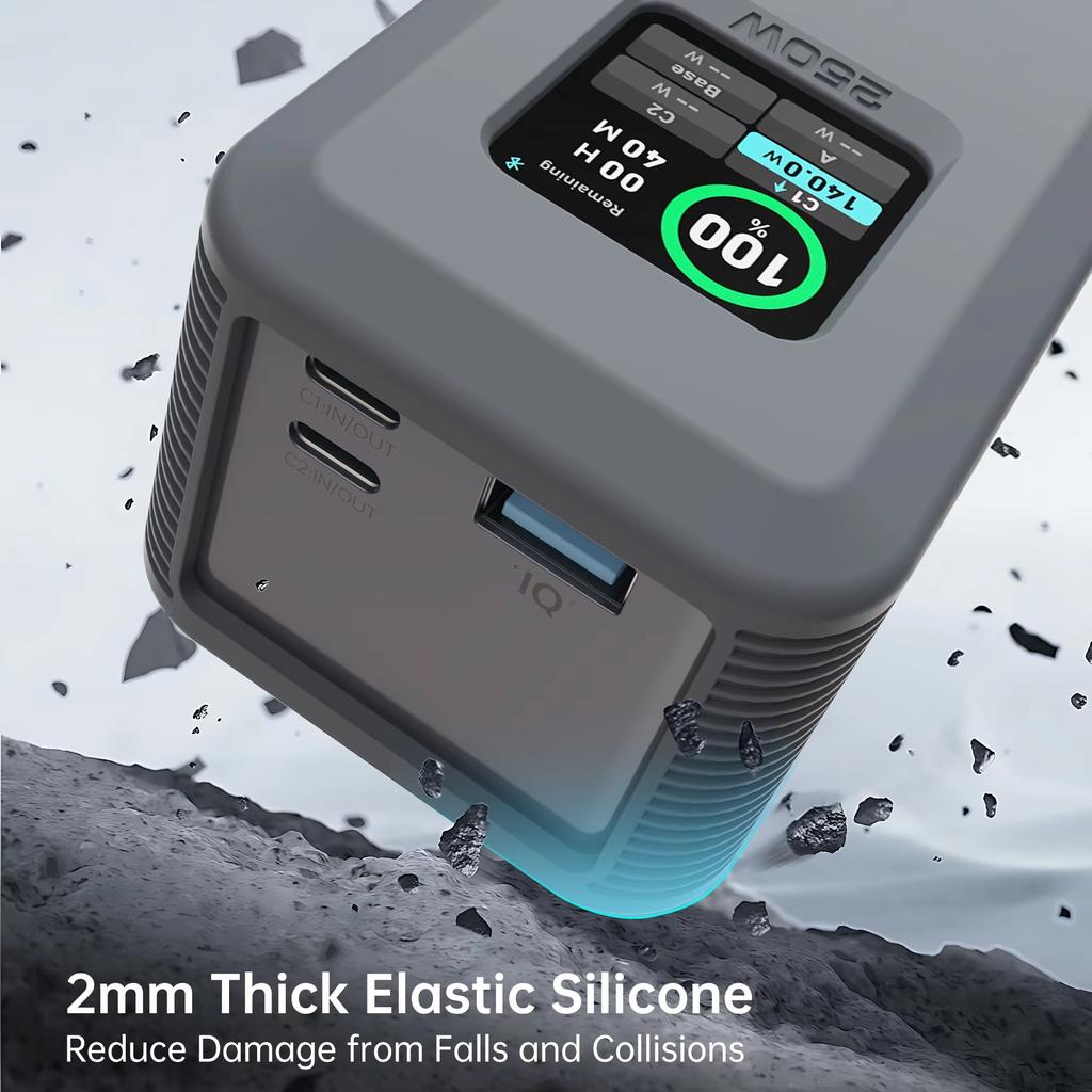 Pour Anker Prime 27 650 mAh 250 W Power Bank Étui en Silicone Étui de Transport Portable pour Voyage Support de Rangement avec rangement pour carte TF/SIM