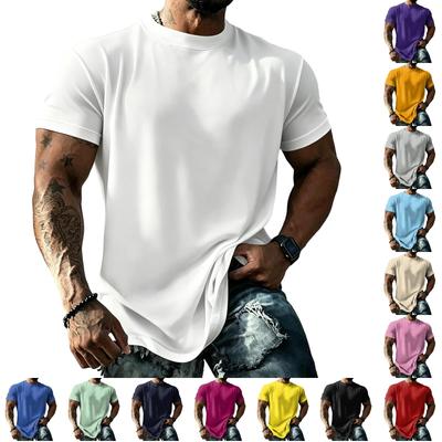 T-shirt basique à manches courtes pour homme 50 Plus Tissu Solaire Respirant Coupe ample Haut Décontracté d'Extérieur