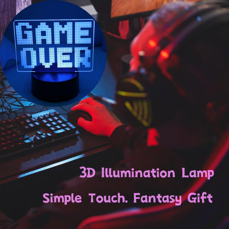 Acrylic 3D Night Lamp Christmas Party Restaurant Bar Decoration Small Table Lamp Bedroom Bedside Lamp Children and Birthday Gift