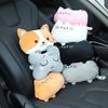 Cute Cartoon Animal Biscuit Cat Corgi Car Pillow Headrest Massage Neck Pillow Comfortable Breathable