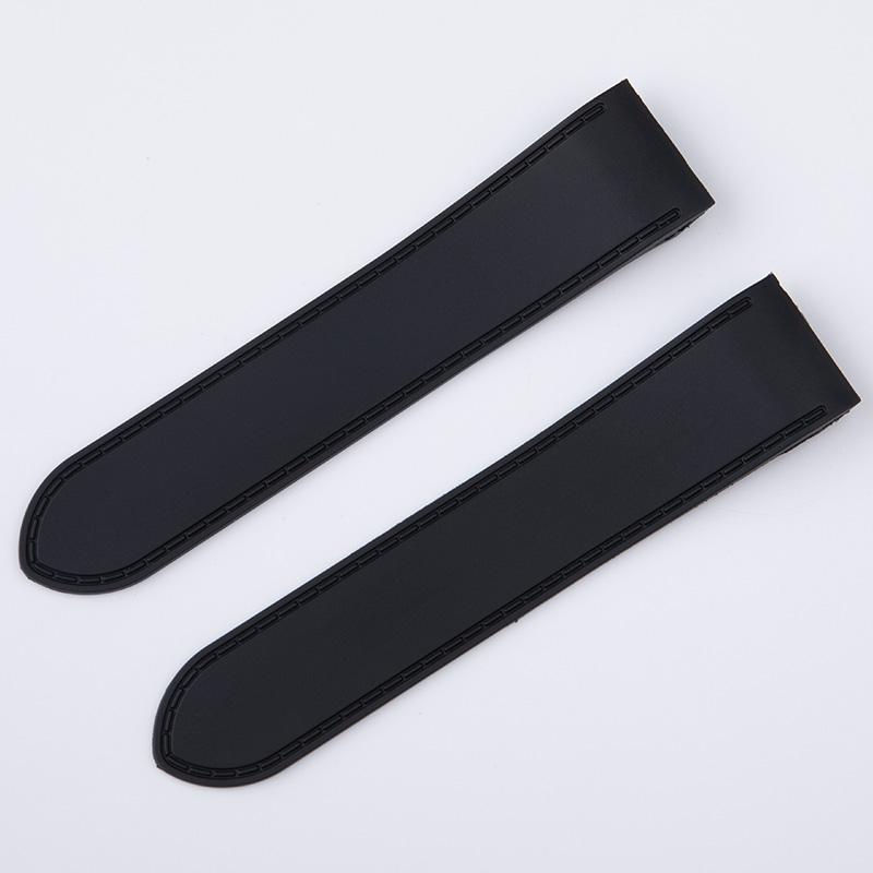 

Soft Black Quality Rubber Watchband 23mm 25mm For Cartier Santos100 Strap With Stainless Steel Fold Buckle Men Bracelet 25mm&Without Buckle чорний