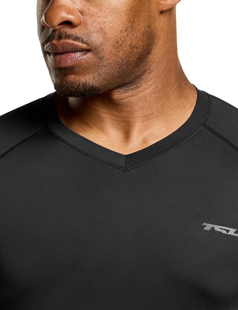 Tesla Compression Short Sleeve Sports UV Compression Base Compression JPB Men's Wear, Undershirt, V-Neck, Protection, Sweat-Wicking, Quick-Drying,