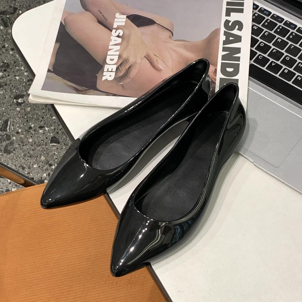 2015 Damen Sommer PVC Spitzsandalen Einfarbig Flache Lässige Sandalen