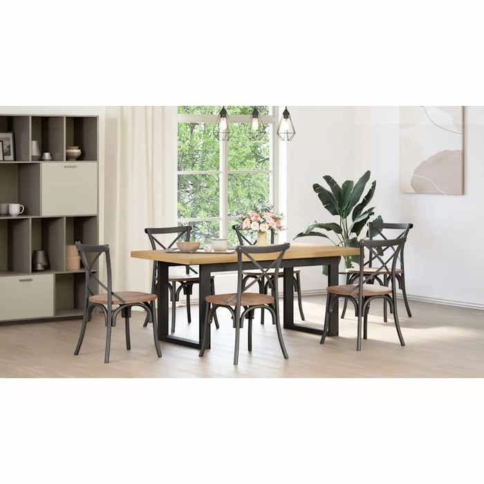 VidaXL Table à manger NOAIN pieds en forme de U 180x90x75cm massif pin, table de salle à manger, table de dîner, table de 3328259