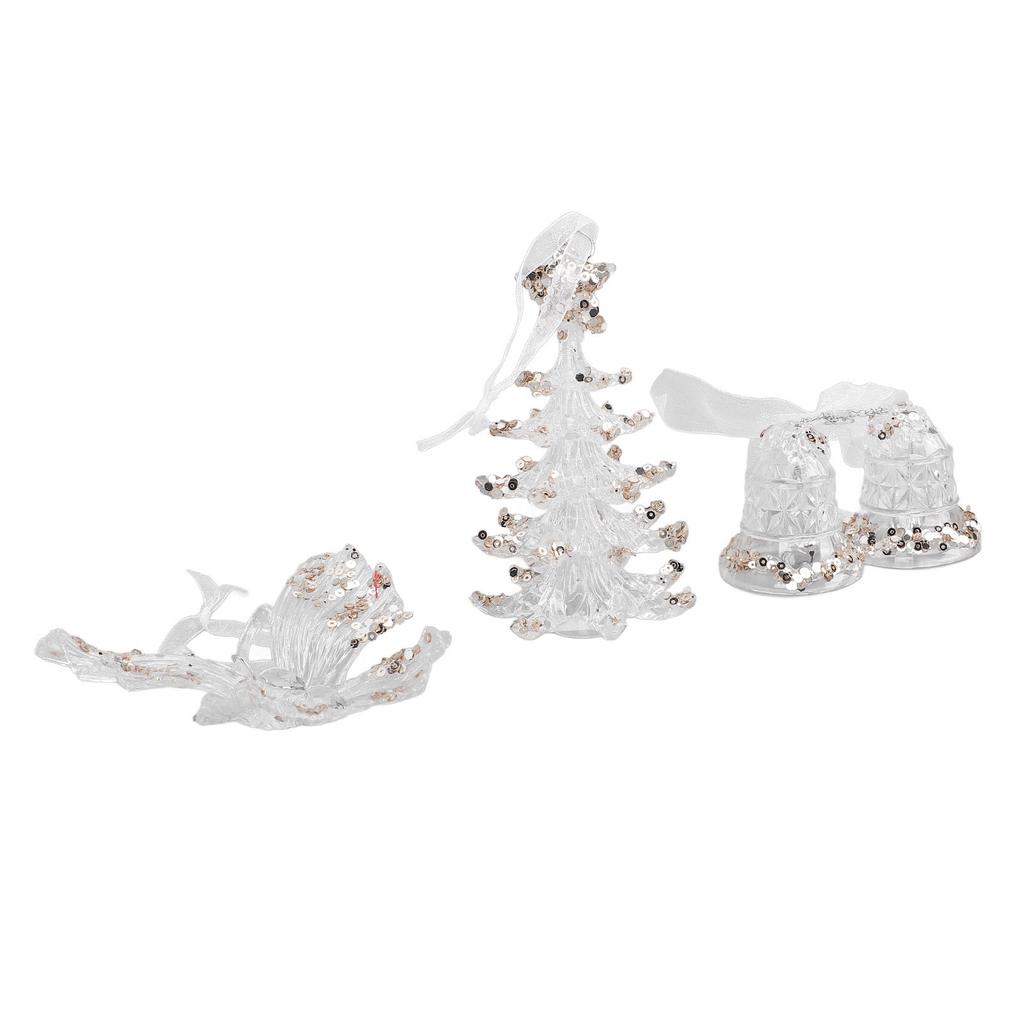 3pcs Xmas Bells Tree Ornament Xmas Theme Tree Hanging Decorative Pendant Set for Doorways