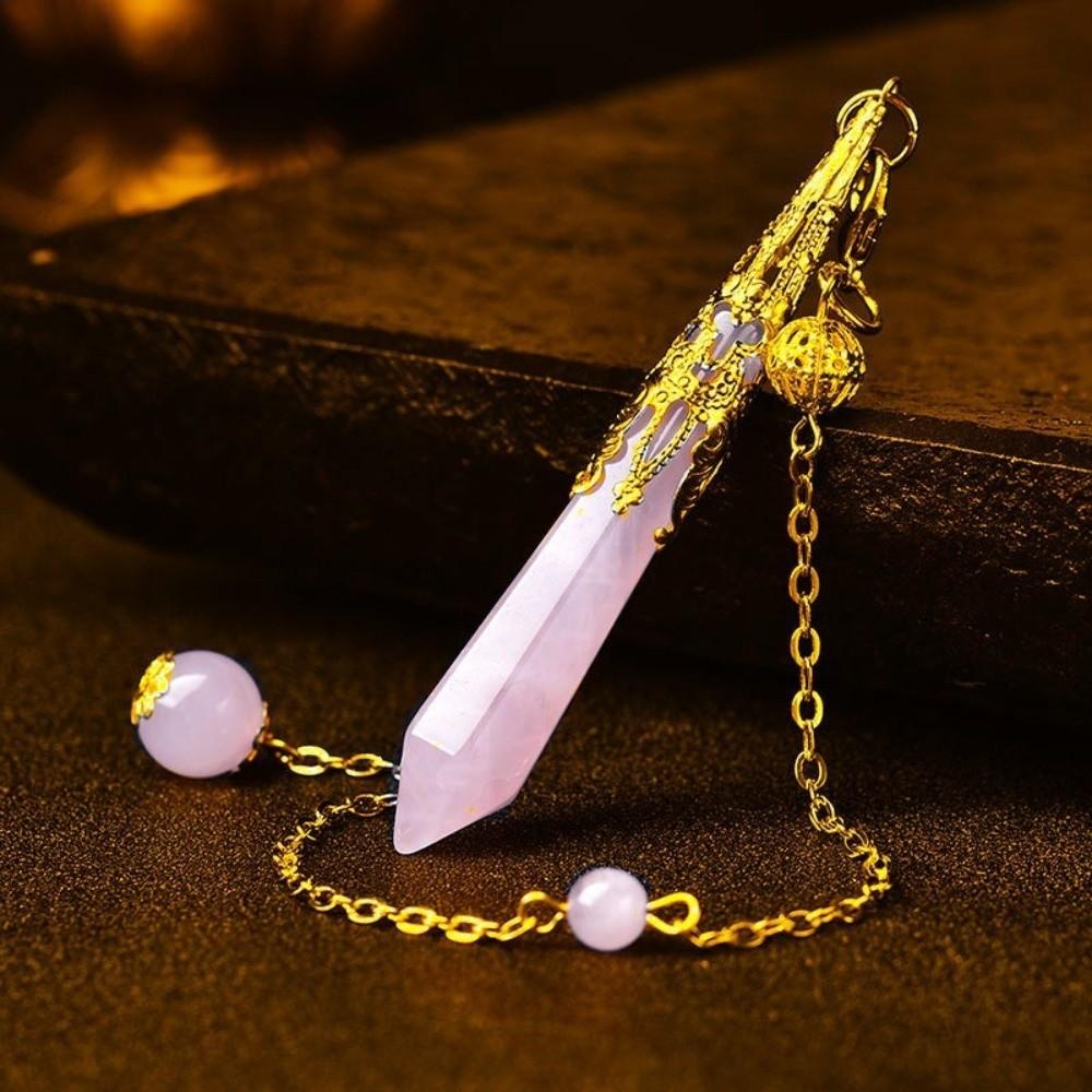 Energy Natural Crystal Pendulums Hexagon Cone Witch Spiritual Pendulos Jewelry Gift