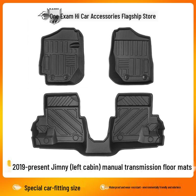 Jiminy Suzuki Jimny TPE Floor Mats - High Edge, Wear-Resistant, Waterproof, Left/Right Hand Drive Compatible, Carpet Surface.