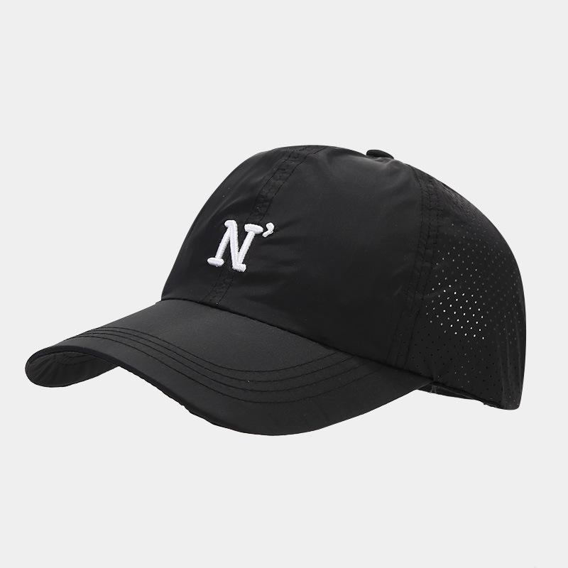 New N letter embroidered soft-top baseball cap, spring and summer outdoor sunscreen quick-drying cap