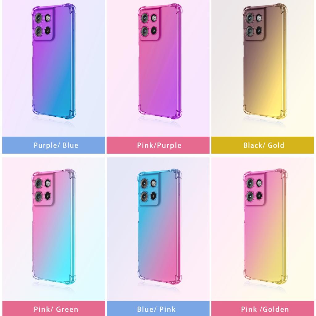 Four-corners Shockproof Gradient TPU Case for Motorola Moto G67 G77 G17 G7 Power G06 G6 G86 Protective Cover Fundas Coque