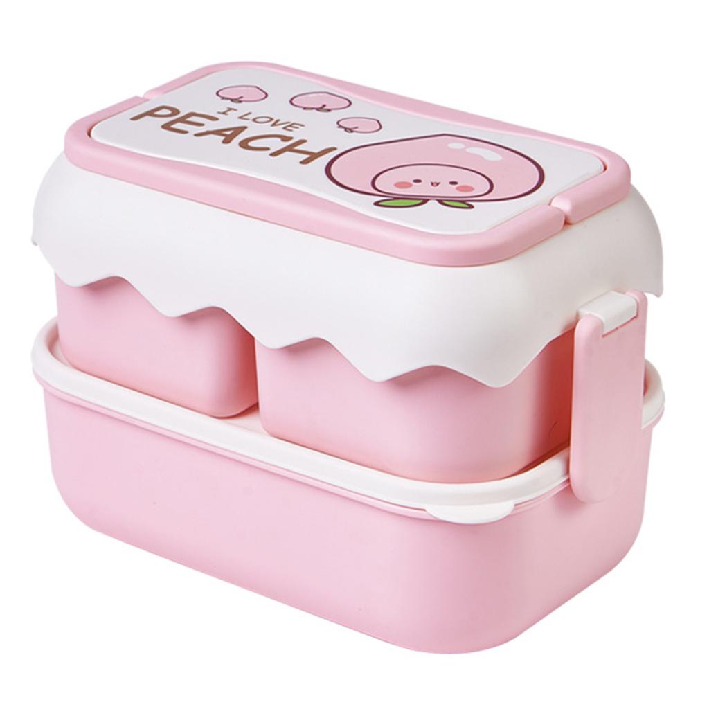 With Cutlery Lunch Storage Box Large Capacity Creative Cartoon Student Office Worker Bento Case