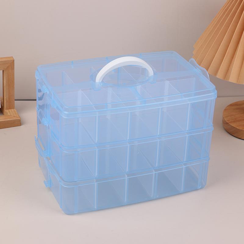 3 Layers Transparent Plastic Jewelry Storage Box Large-Capacity Finishing Box Necklace Ring Stud Earrings Box Ornament Box
