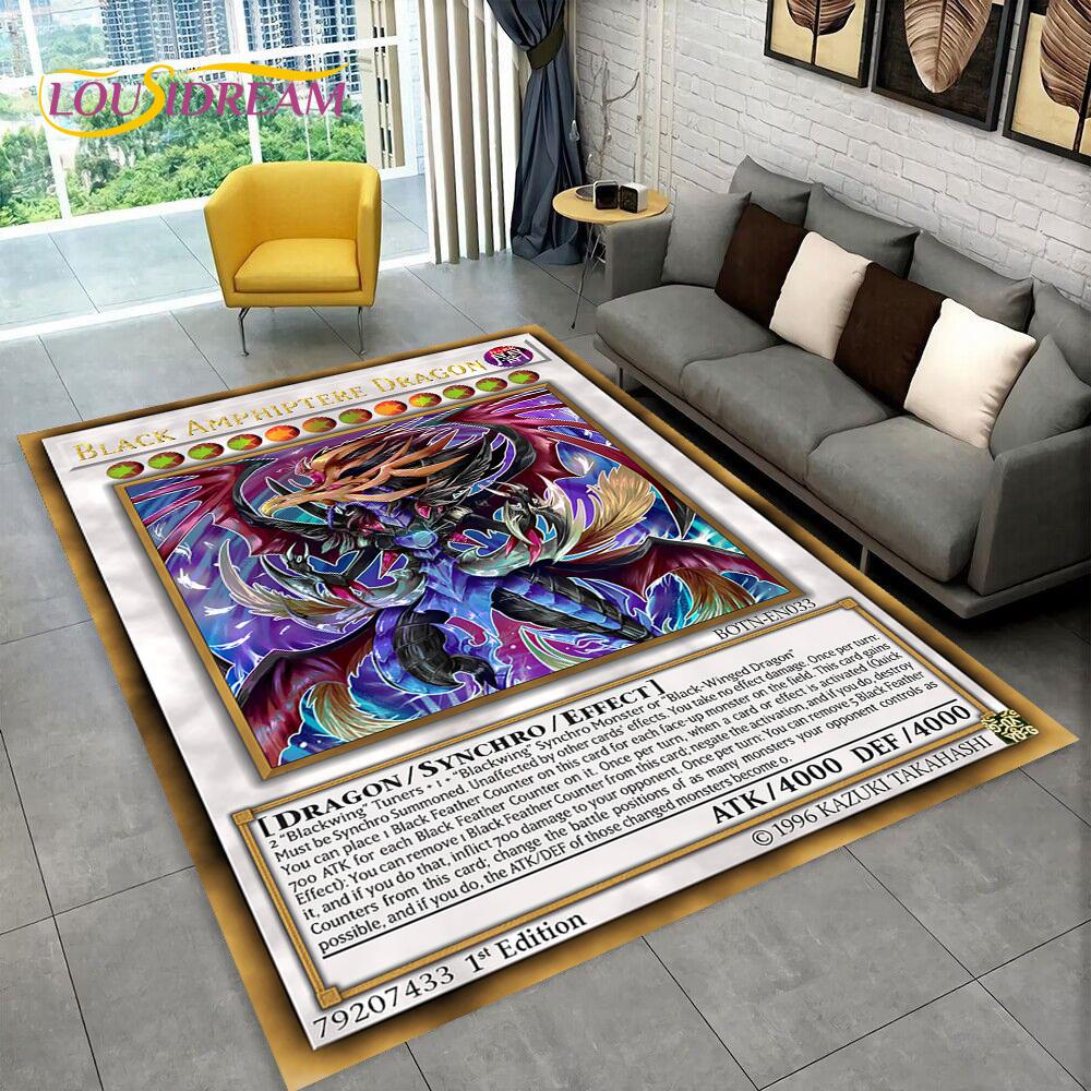 3D Monster Gold Card Cartoon Yu-Gi-Oh Anime dack magician Game Carpet Rug for Bedroom Living Room Home Sofa Decoration,Floor Mat