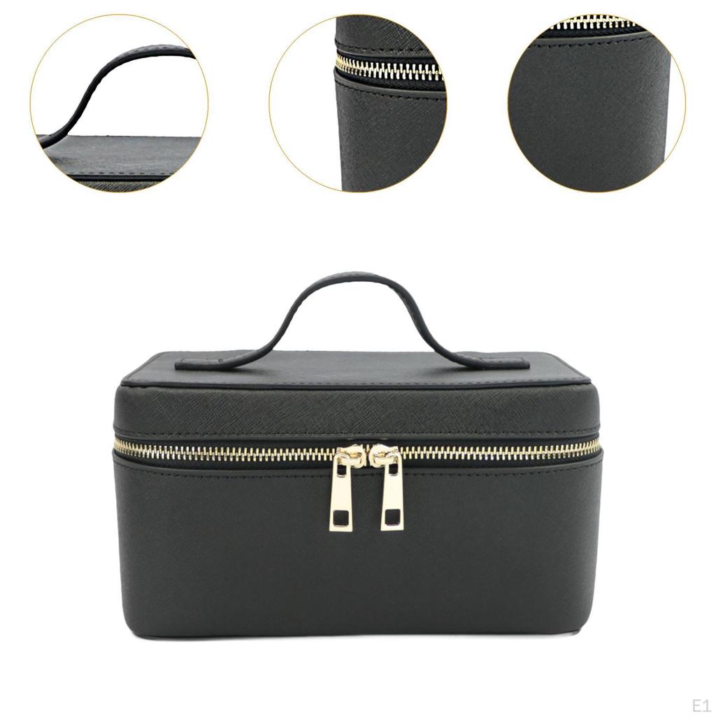 Chic Faux Leather Makeup Bag with Removable Dividers